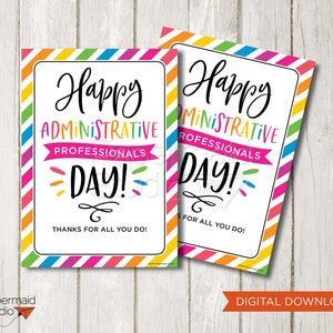 Regalo del día de los profesionales administrativos - Tarjeta del día de los profesionales administrativos - Imprimible del día de los profesionales administrativos - Etiqueta de agradecimiento del empleado