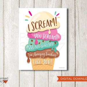 Ice Cream Sign Printable - Ice Cream Teacher Appreciation Gift - Employee Appreciation Poster - Staff Appreciation Ice Cream Banner