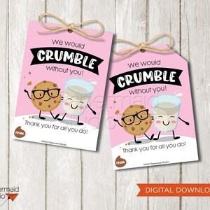 Mitarbeiter-Anerkennungsgeschenk - Cookie-Tags zum Ausdrucken - Mitarbeiter-Anerkennungskarte - Volunteer-Dankeschön-Geschenk - Babysitter-Cookie-Dankeschön-Tag