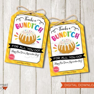 Bus Driver Thank You Tag Printable - Bus Driver Appreciation Gift - School Bus Thank You Gift - Bundt Cake Gift Tag - Bundt Cake Thank You