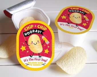 First Day of School Chip Labels - Printable Snack Size Chips Tags - Potato Chips Sticker - Classroom Treat - Back To School Teacher Gift