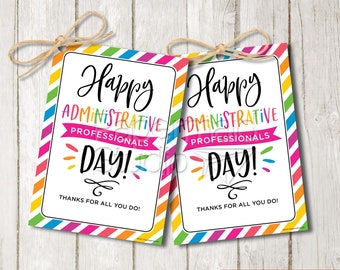 Administrative Professionals Day Tag Printable - Employee Appreciation Gift - Staff Thank You Gift Label - Coworker Thank You Gift