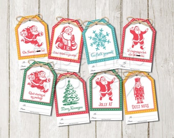 Funny Christmas Gift Tag Printable - Snarky Holiday Gift Tags - Sarcastic Christmas Tags - Inappropriate Christmas Tags for Friends