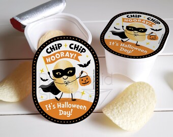 Halloween Chip Tags - Halloween Label for Snack Size Chips - Halloween Potato Chips Sticker - School Class Halloween DIY