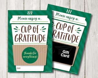 Employee Appreciation Gift Printable - Teacher Appreciation Gift - Staff Appreciation Card - Coffee Thank You Card - Customer Appreciation