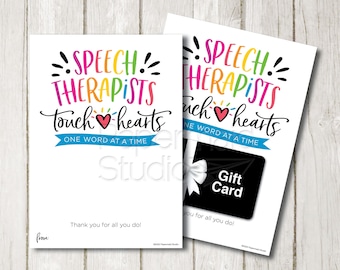 Speech Therapist Thank You Card Printable - Teacher Appreciation Week Gift Card Holder - End of Year Speech Therapist Gift - PTO PTA Staff