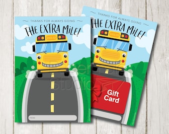 Bus Driver Gift - Bus Driver Appreciation Printable - Bus Driver Thank You Card - School Bus Driver Gift Card Holder - Bus Driver Card