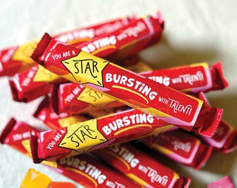 Star Candy Label Printable - Dance Class Treat - Drama Candy Reward - Band Candy Wrapper - Orchestra Party Favor - Musician Thank You