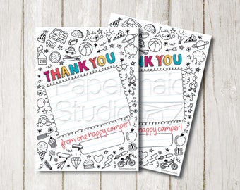 Summer Camp Thank You Card Printable - Camp Counselor Gift Card Holder - Last Day of Camp Goodbye Card - Camp Leader Gift