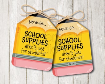 Back to School Tag Printable - First Day Of School Pencil Gift Tag - Teacher Gift Tag - Pencil Gift Tag - Back to School Teacher Gift