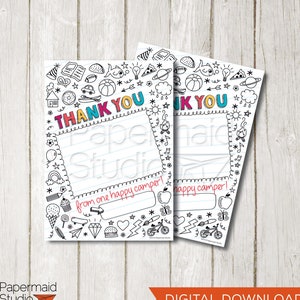 Carte de remerciement pour camp d'été imprimable - porte-carte cadeau pour moniteur de camp - carte d'adieu dernier jour de camp - cadeau pour animateur de camp