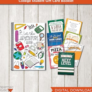 College Studenten Geschenkkartenbuch druckbares Bündel - College Survival Kit - High School Abschluss Geschenkkartenhalter - College Going Away Geschenk