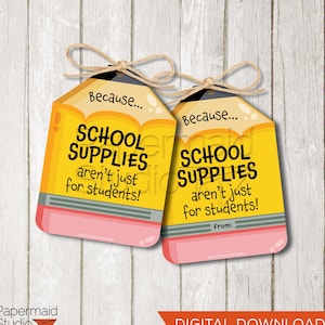 Back to School Tag Printable - First Day Of School Pencil Gift Tag - Teacher Gift Tag - Pencil Gift Tag - Back to School Teacher Gift
