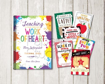 Teacher Gift Card Book Printable - Teacher Gift Card Holder Set - Teacher Appreciation Gift - End of Year Teacher Gift Card Build Your Own