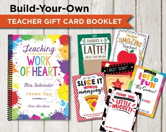 Teacher Gift Card Book Printable - Teacher Gift Card Holder Set - Teacher Appreciation Gift - End of Year Teacher Gift Card Build Your Own