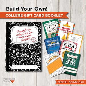 College Student Gift Card Book Printable Bundle - College Survival Kit - High School Graduation Gift Card Holder - College Going Away Gift