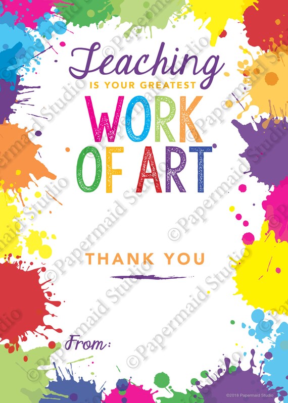 20+ Art Teacher Thank You Card