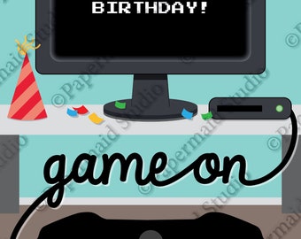 PRINTABLE Video Game Gift Card Holder - Video Gamer Birthday Card - Video  Game Computer Gamer Gift - Online Console Screen