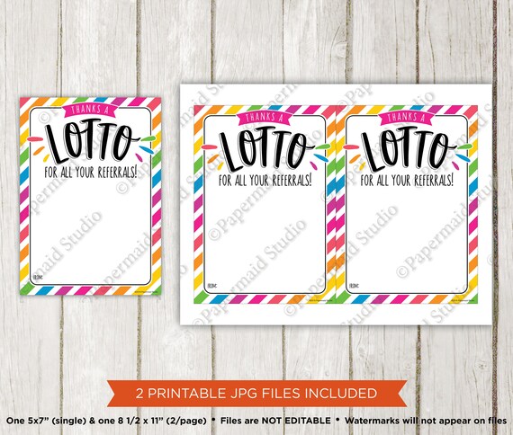 Lottery Ticket Holder Printable Card, Rainbow 2 - Press Print Party!