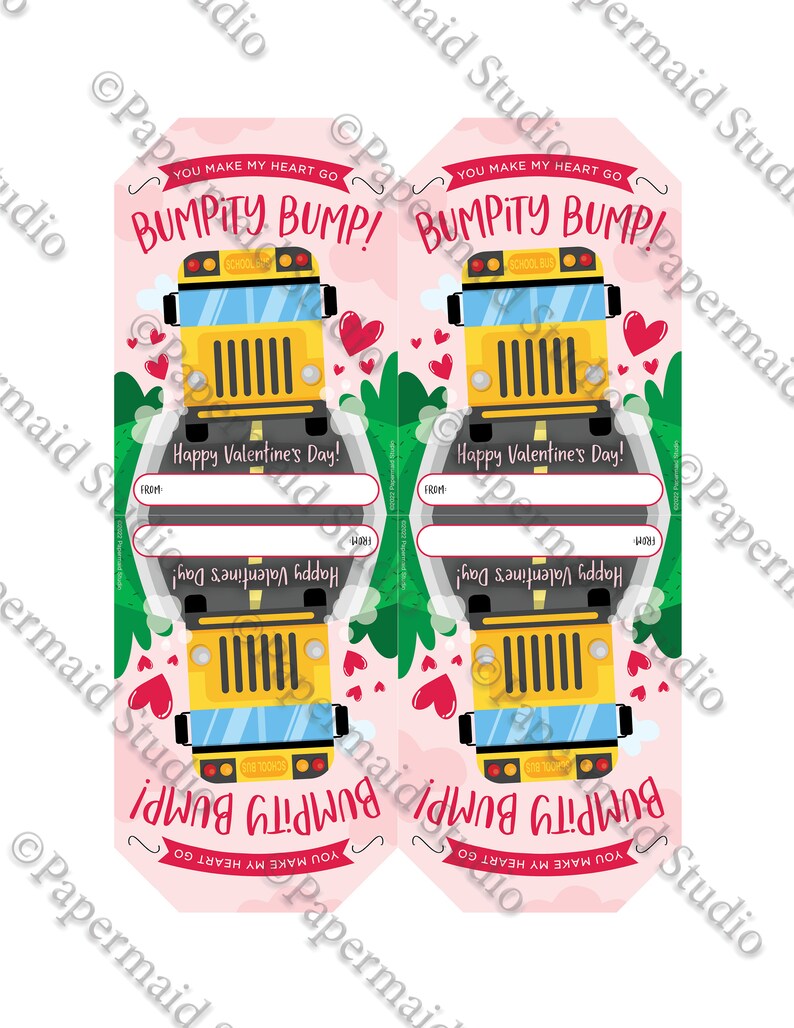 PRINTABLE Bus Driver Valentine's Day Gift Tag Bus Driver | Etsy