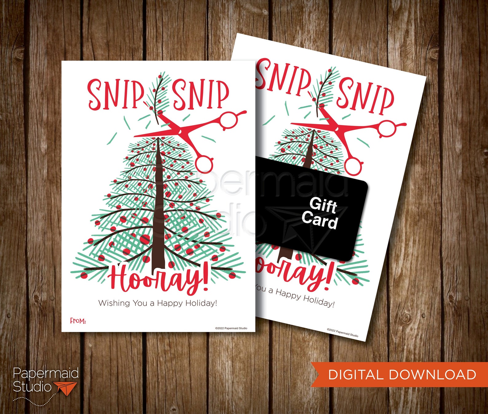 Hair Stylist Christmas Card Printable Hair Stylist Holiday Etsy