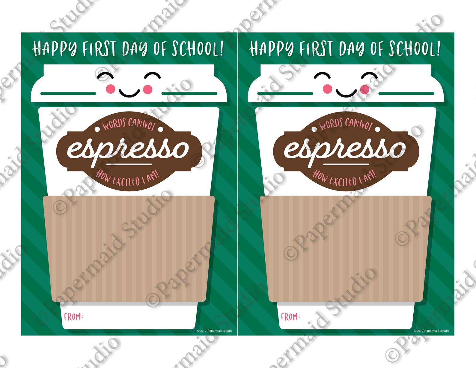 PRINTABLE Back to School Coffee Teacher Gift Card Holder - First Day of ...