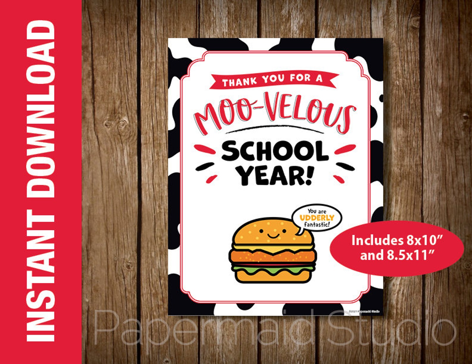 PRINTABLE Teacher Appreciation Thank You Sign Chicken Chick Etsy