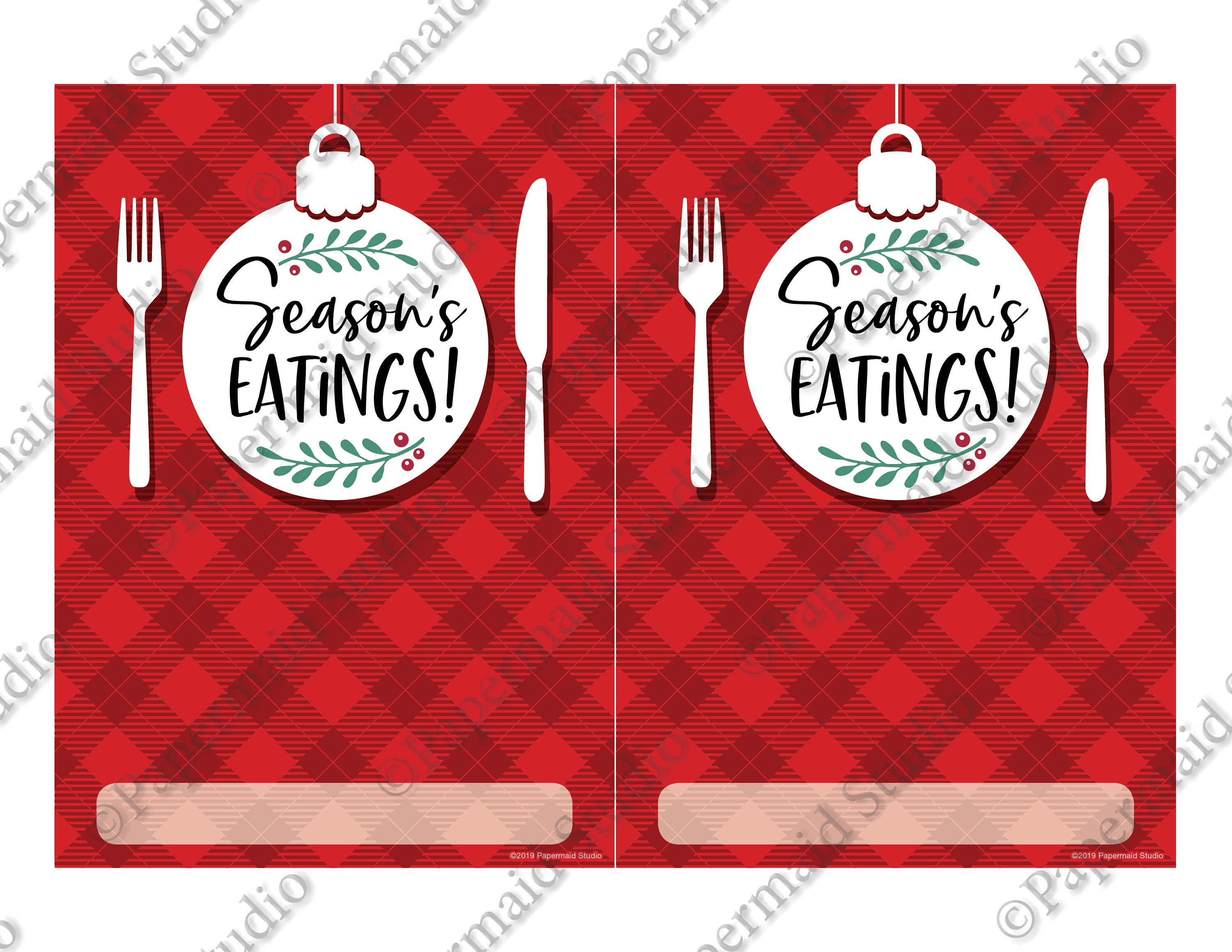 PRINTABLE Christmas Restaurant Gift Card Holder Restaurant Etsy