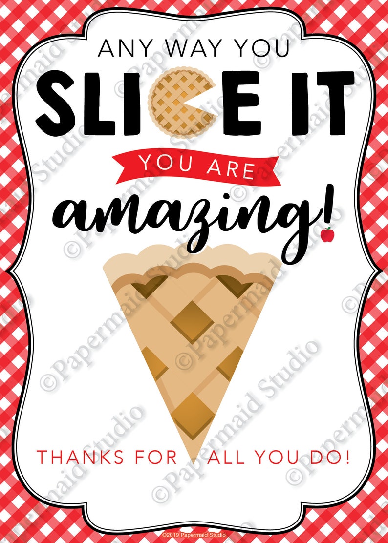 PRINTABLE Teacher Apple Pie Gift Card Holder Teacher Thank Etsy