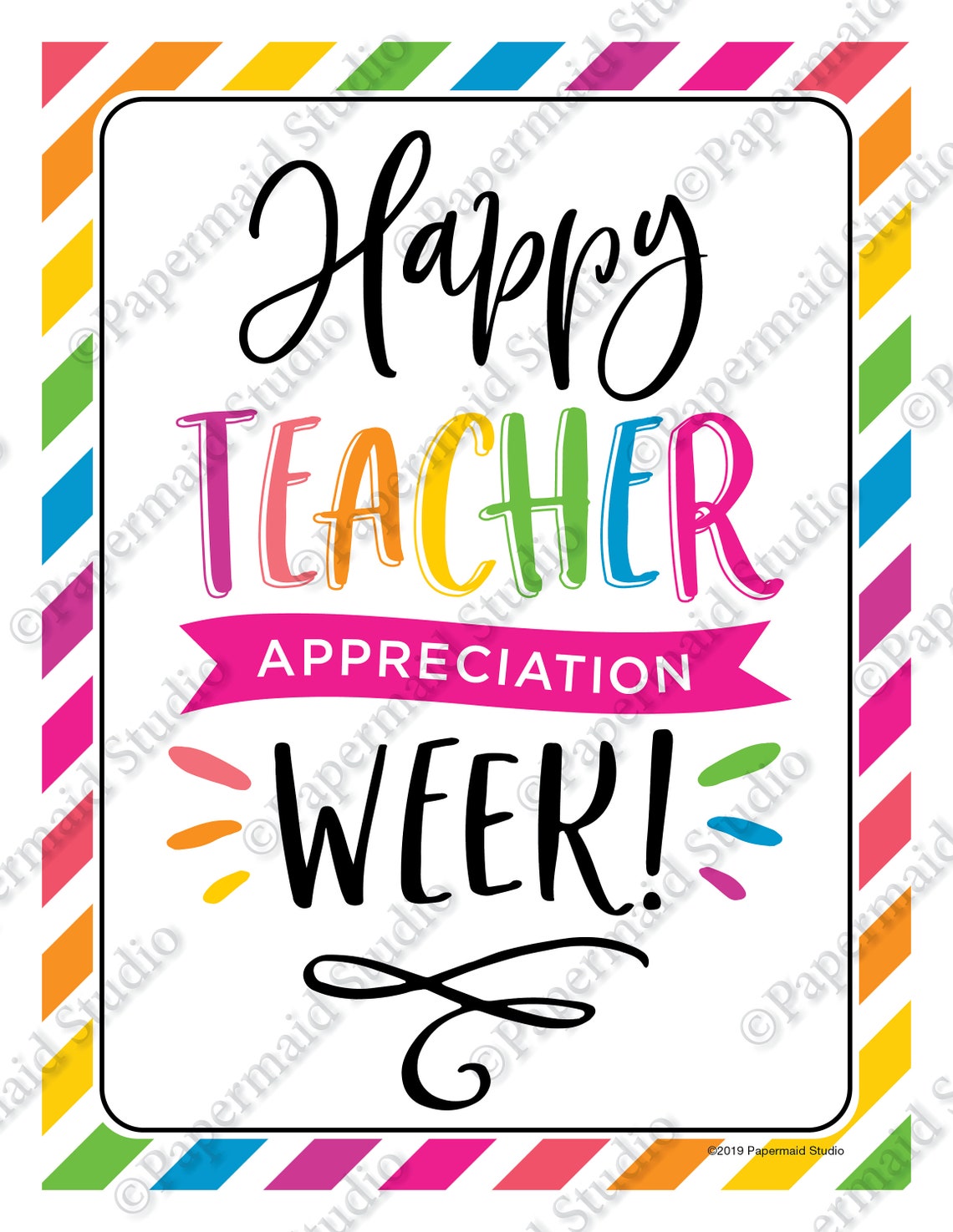 PRINTABLE Teacher Appreciation Week Sign PTA PTO Poster Etsy