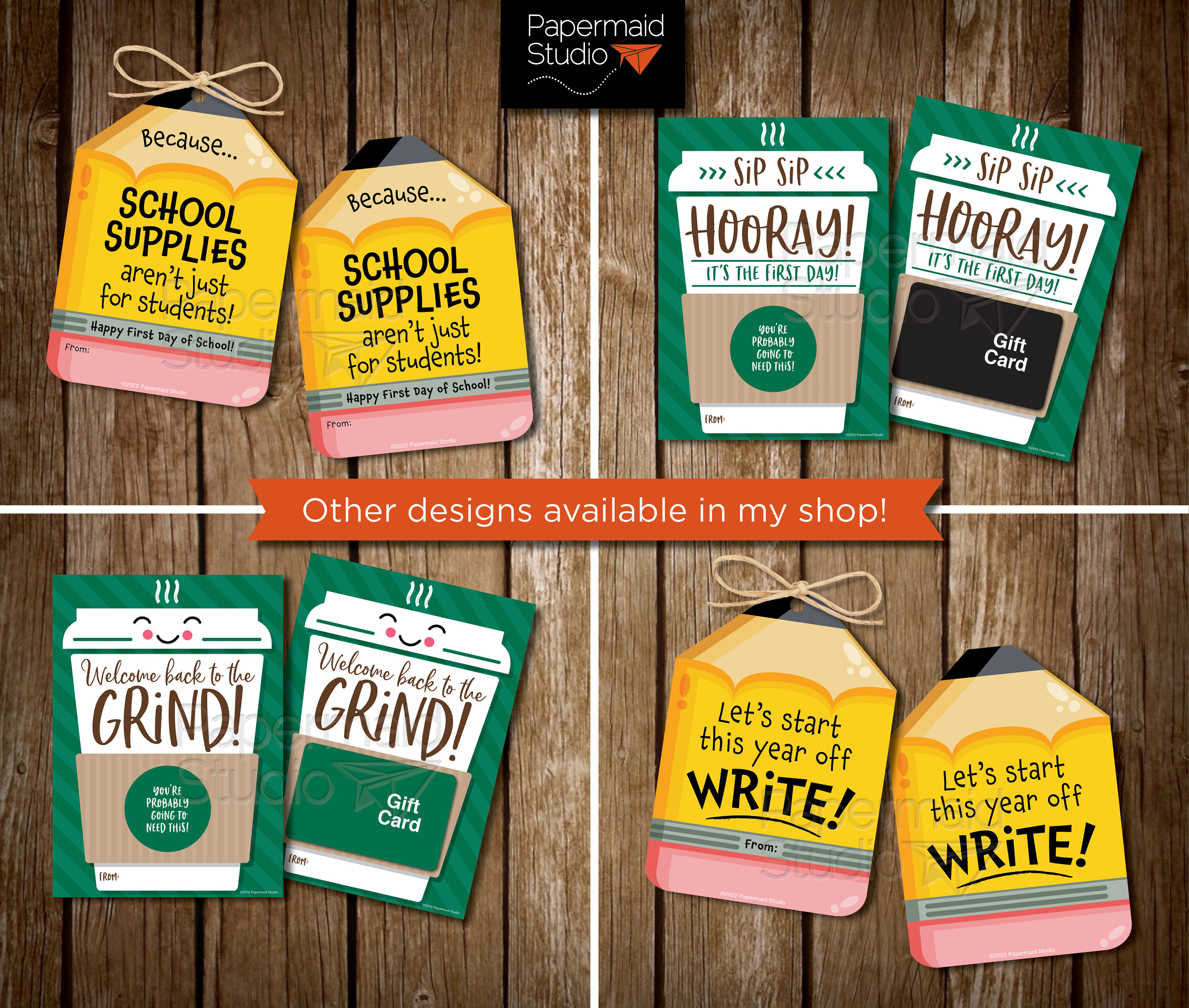 PRINTABLE Back to School Teacher Card - First Day of School Gift Card ...