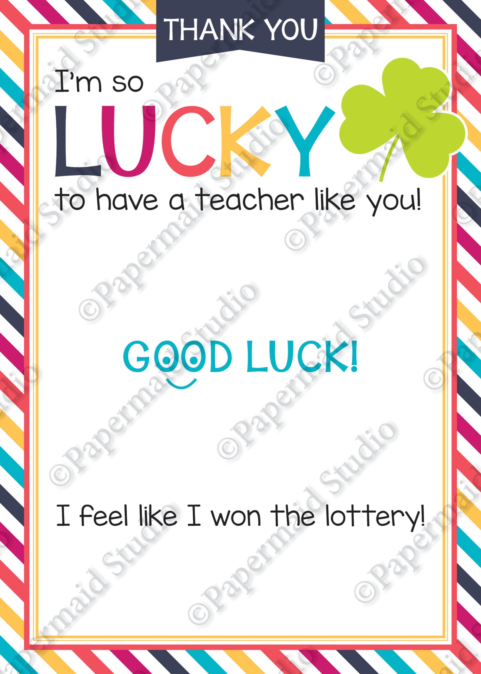 printable lottery ticket lucky penny gift card teacher
