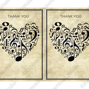 PRINTABLE Music Teacher Thank You Card -- Printable Music Teacher Gift ...