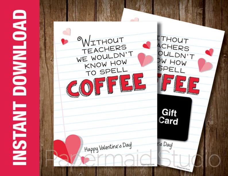 PRINTABLE Teacher Coffee Valentine Card Bus Driver Valentine - Etsy