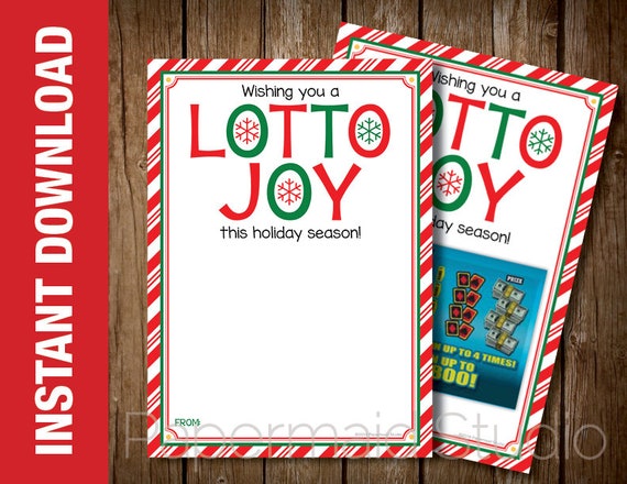 Christmas Lottery Ticket Holder, Wishing You a Whole Lotto Holiday Cheer -  Press Print Party!