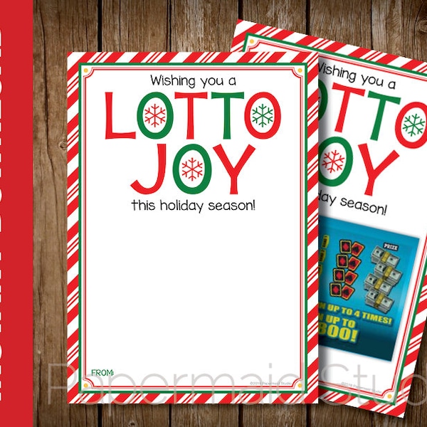 Printable Lottery Ticket Christmas Card - Teacher Christmas Gift Card Thank You Staff Appreciation - Boss Christmas Card - Thanks a LOTTO -