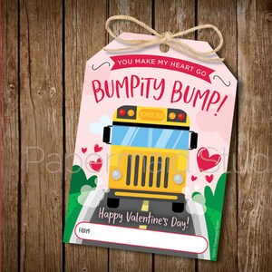 PRINTABLE Bus Driver Valentine&#39;s Day Gift Tag - Bus Driver Valentine - School Bus Valentines Card - Thank you for the SWEET ride!