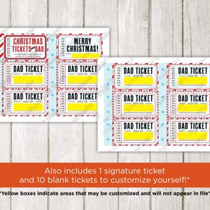 Dad Christmas Coupons Printable - Dad Christmas Gift - Customizable DIY Dad gift - Father Christmas Gift - Fathers Day Coupons Printable image 4