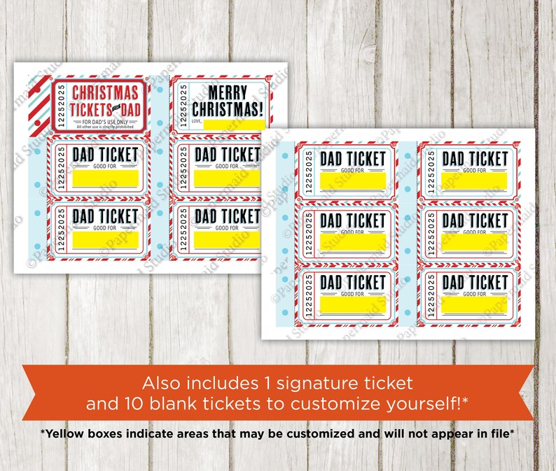 Dad Christmas Coupons Printable - Dad Christmas Gift - Customizable DIY Dad gift - Father Christmas Gift - Fathers Day Coupons Printable image 4