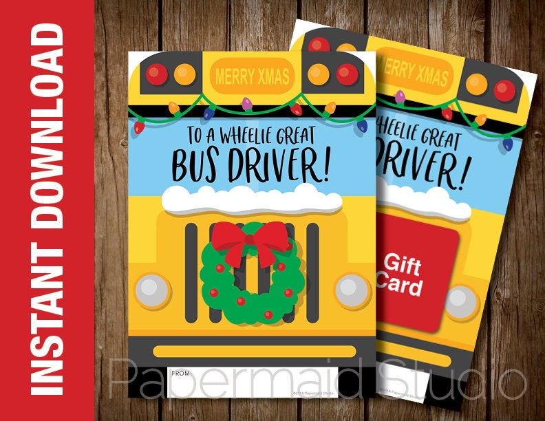 Free Printable Bus Driver Christmas Card Free Printable Bus Driver Christmas Card