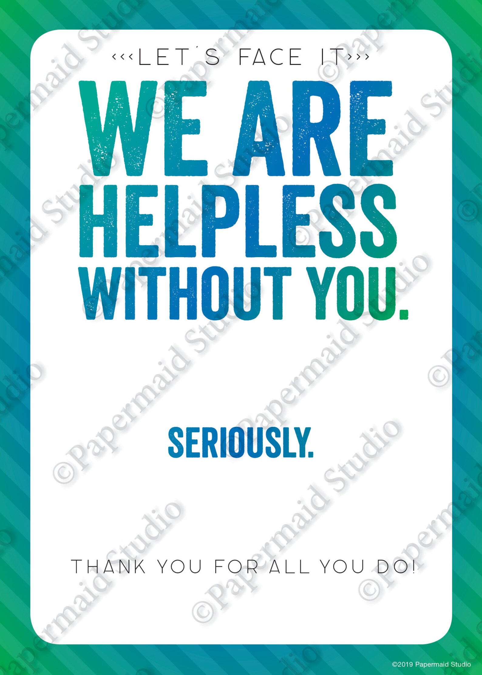 PRINTABLE Employee Thank You Card From Group Boss's Day | Etsy