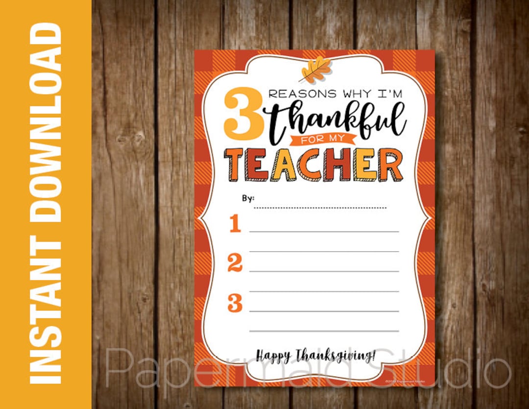 printable teacher thanksgiving card - school teacher fill-in-the