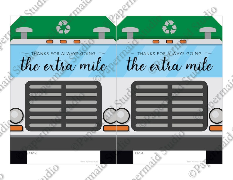 Recicla Thanks PRINTABLE Garbage Collector Thank You Card - Printable Recycling Truck ...