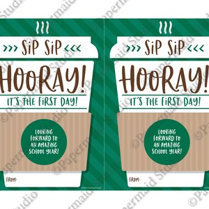 PRINTABLE Back to School Coffee Teacher Gift Card Holder First Day of ...