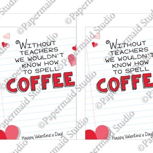 PRINTABLE Teacher Coffee Valentine Card Bus Driver Valentine - Etsy