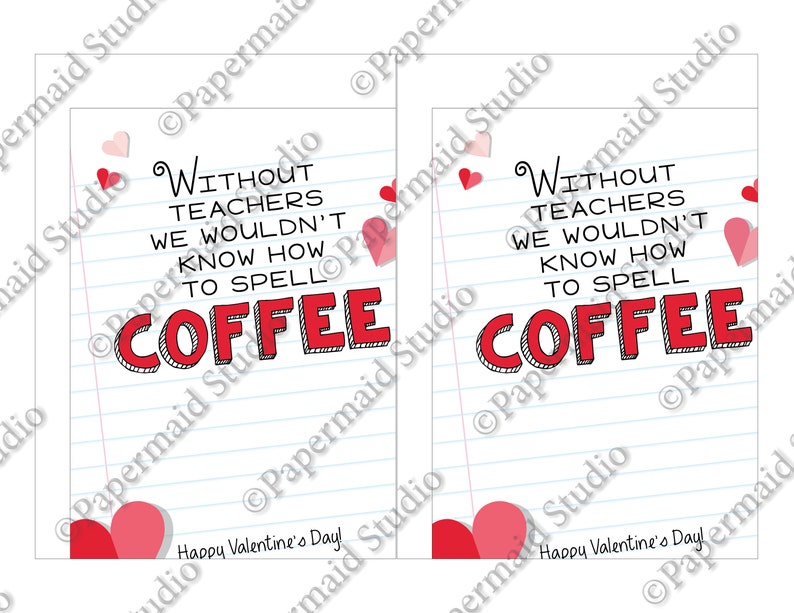 PRINTABLE Teacher Coffee Valentine Card Bus Driver Valentine - Etsy