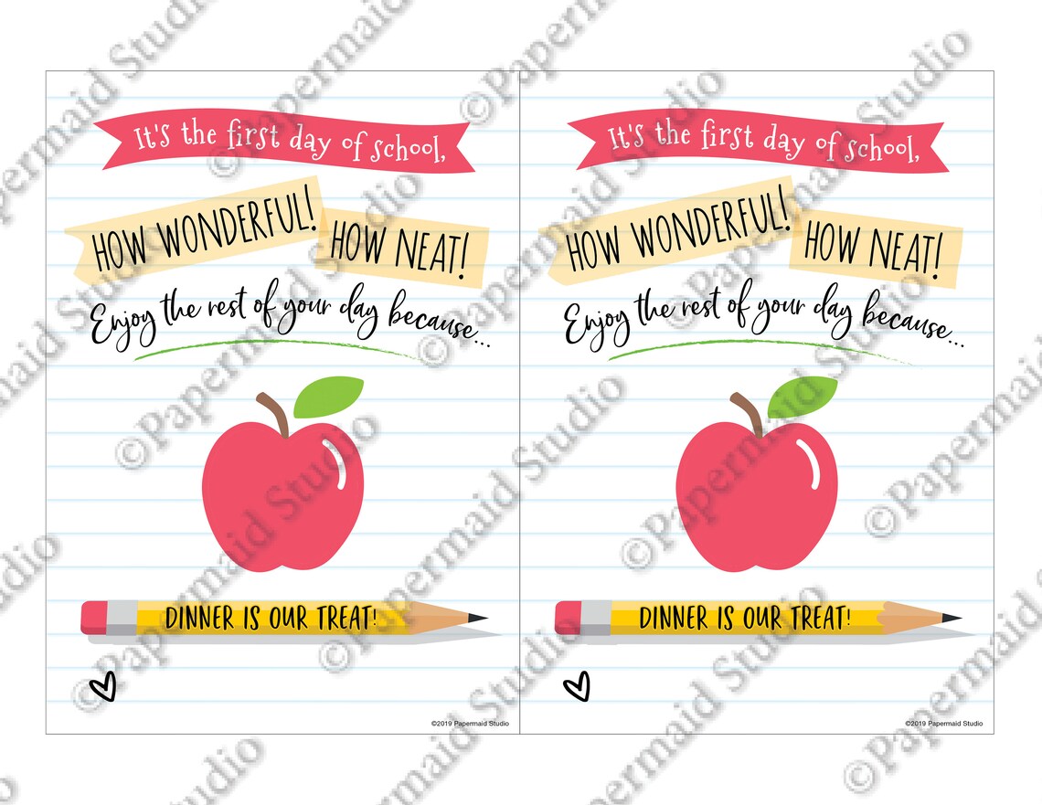 PRINTABLE First Day of School Teacher Gift Card Holder - Welcome Back ...