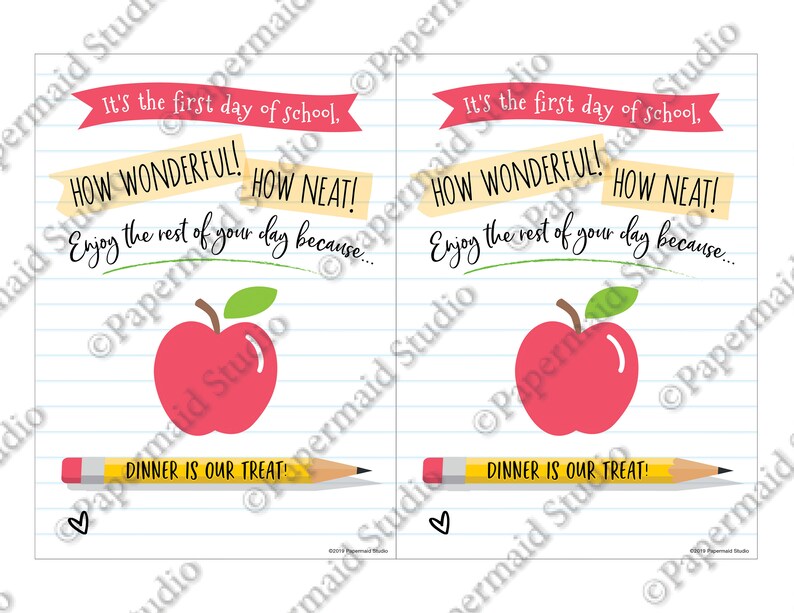 PRINTABLE First Day of School Teacher Gift Card Holder - Welcome Back ...