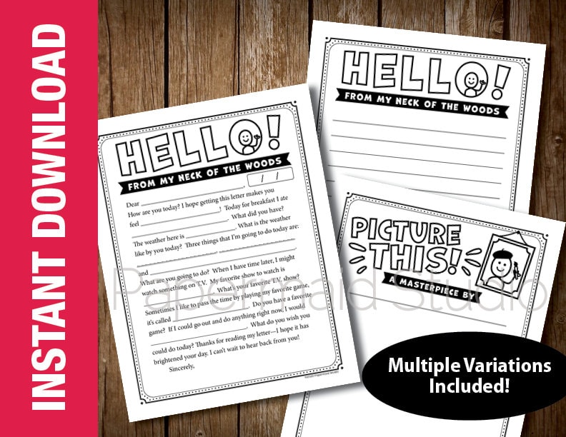 Pen Pal Questionnaire Template for Adults Etsy