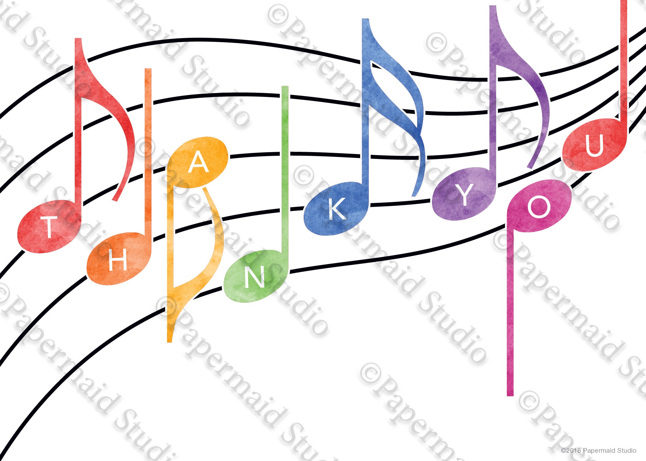 PRINTABLE Music Teacher Thank You Card -- Printable Music Teacher Gift ...